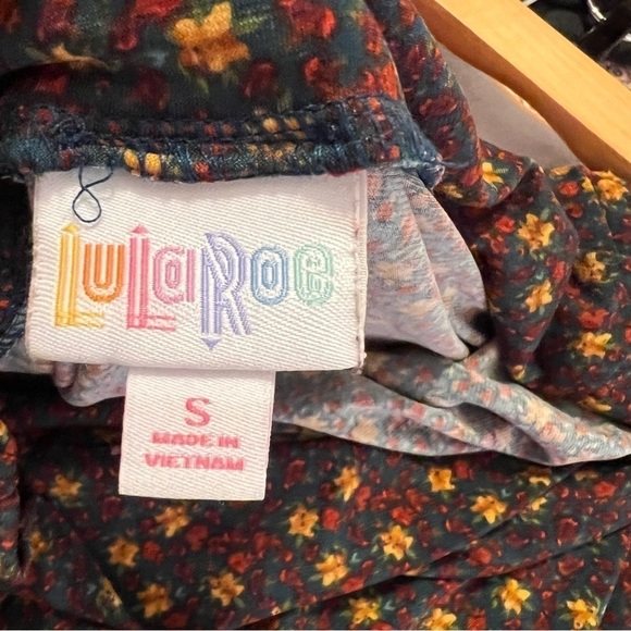 LulaRoe Azure A-Line Skirt Turquoise Floral - Picture 10 of 11